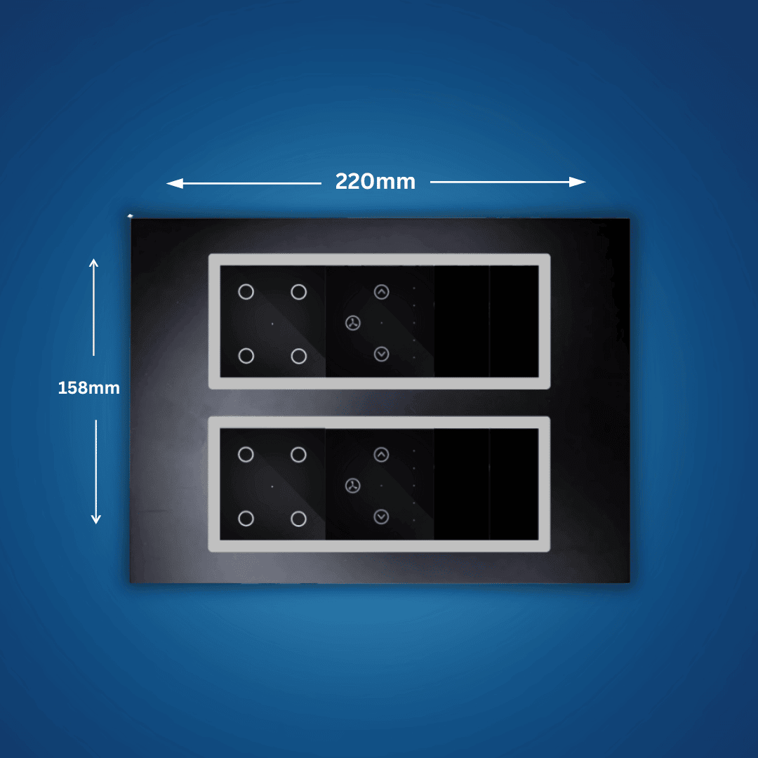 Wynbee Smart 12 Module Touch Switch Board | 4 Relay Touch Switch, Fan Regulator Touch Switch, Dummy Switches