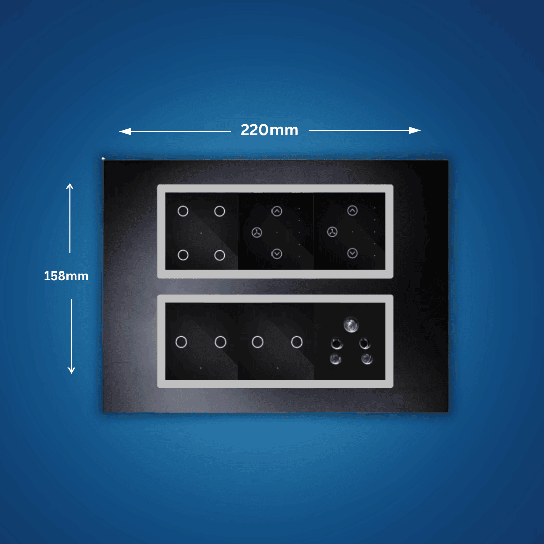 Wynbee Smart 12 Module Touch Switch Board | 4 Relay Touch Switch, Fan Regulator Touch Switch, 2 Relay Touch Switch, Socket