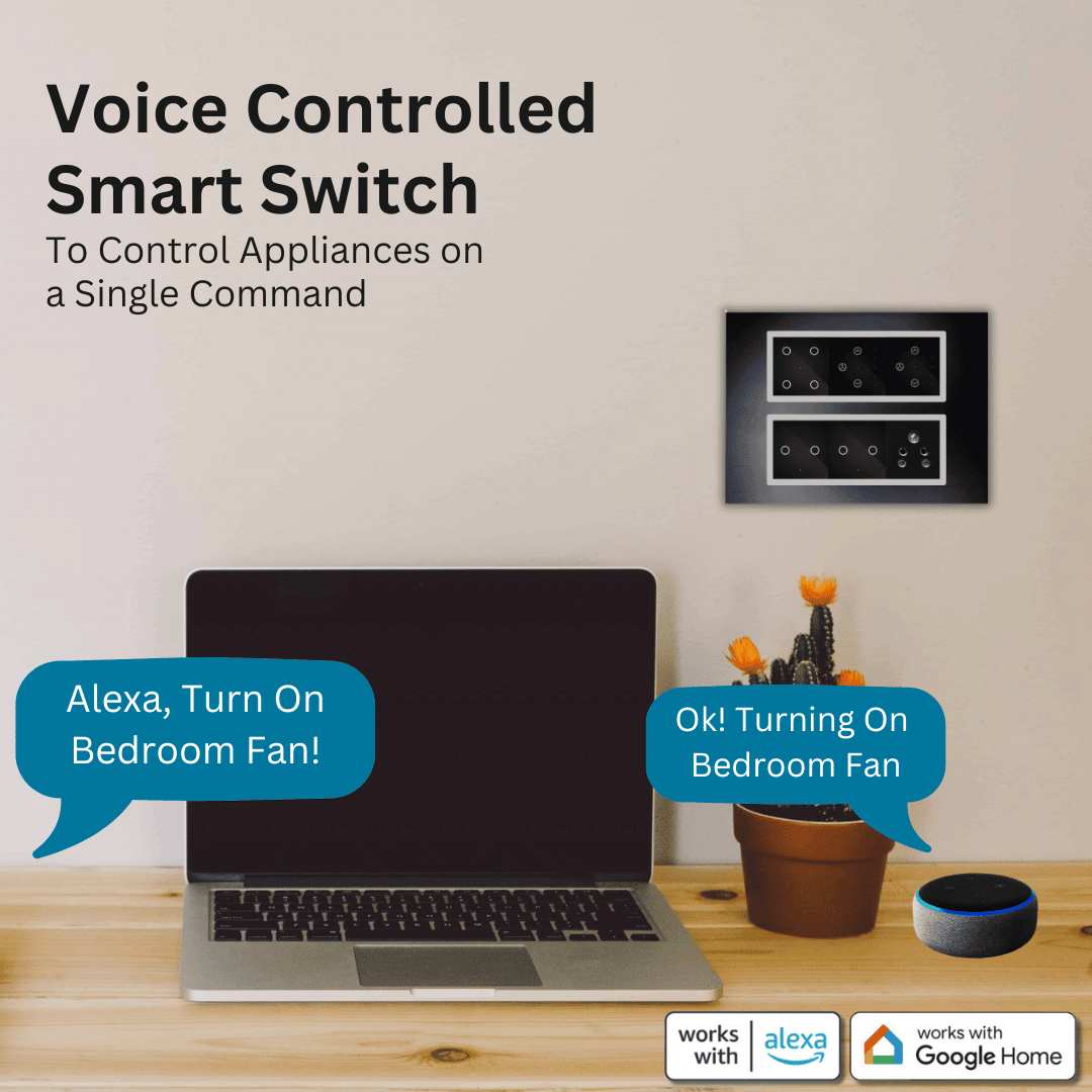 Wynbee Smart 12 Module Touch Switch Board | 4 Relay Touch Switch, Fan Regulator Touch Switch, 2 Relay Touch Switch, Socket