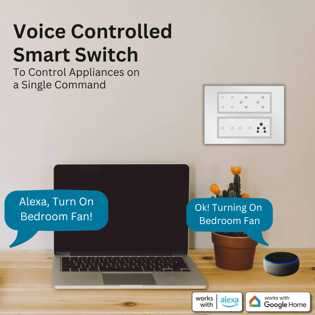 Wynbee Smart 12 Module Touch Switch Board | 4 Relay Touch Switch, Fan Regulator Touch Switch, 2 Relay Touch Switch, Socket