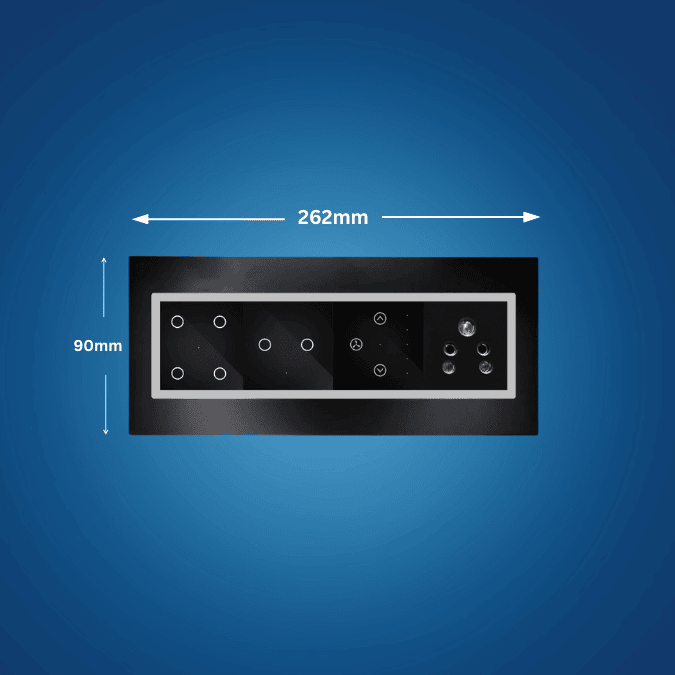 Wynbee Smart 8 Module Touch Switch Board | 4 Relay Touch Switch, 2 Relay Touch Switch, Fan Regulator Touch Switch, 6A Socket