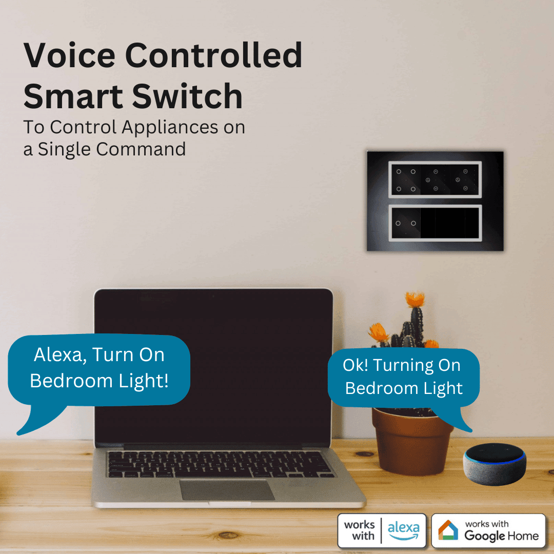 Wynbee Smart 12 Module Touch Switch Board | 4 Relay Touch Switch, Fan Regulator Touch Switch, 2 Relay Touch Switch, Dummy Switches