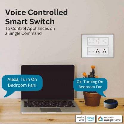 Wynbee Smart 12 Module Touch Switch Board | 4 Relay Touch Switch, Fan Regulator Touch Switch, 2 Relay Touch Switch, Sockets