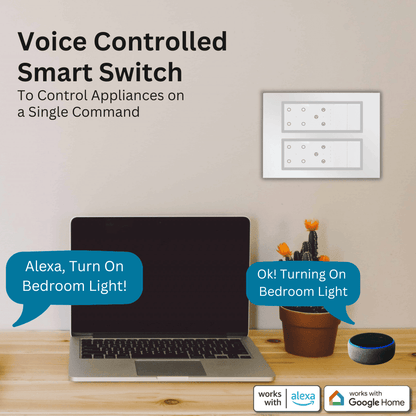 Wynbee Smart 12 Module Touch Switch Board | 4 Relay Touch Switch, Fan Regulator Touch Switch, Dummy Switches
